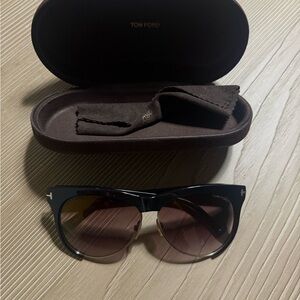Tom Ford Black Frame Sunglasses with Brown Tint